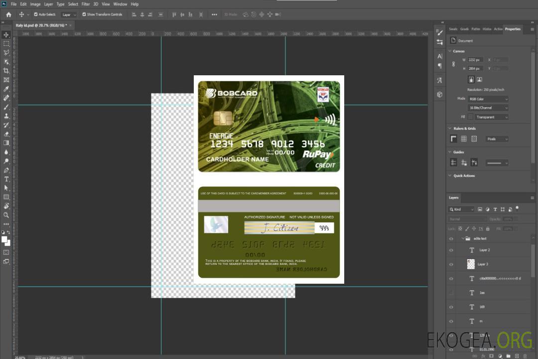 Bobcard de crédit Inde HPCL Energie RuPay template